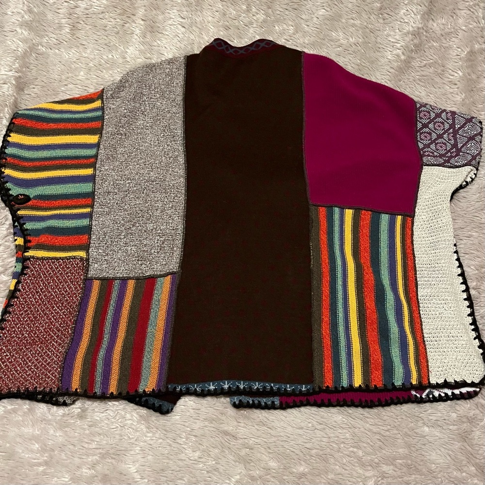 Mario Hernandez Multicolor Patchwork Cardigan Pon… - image 4